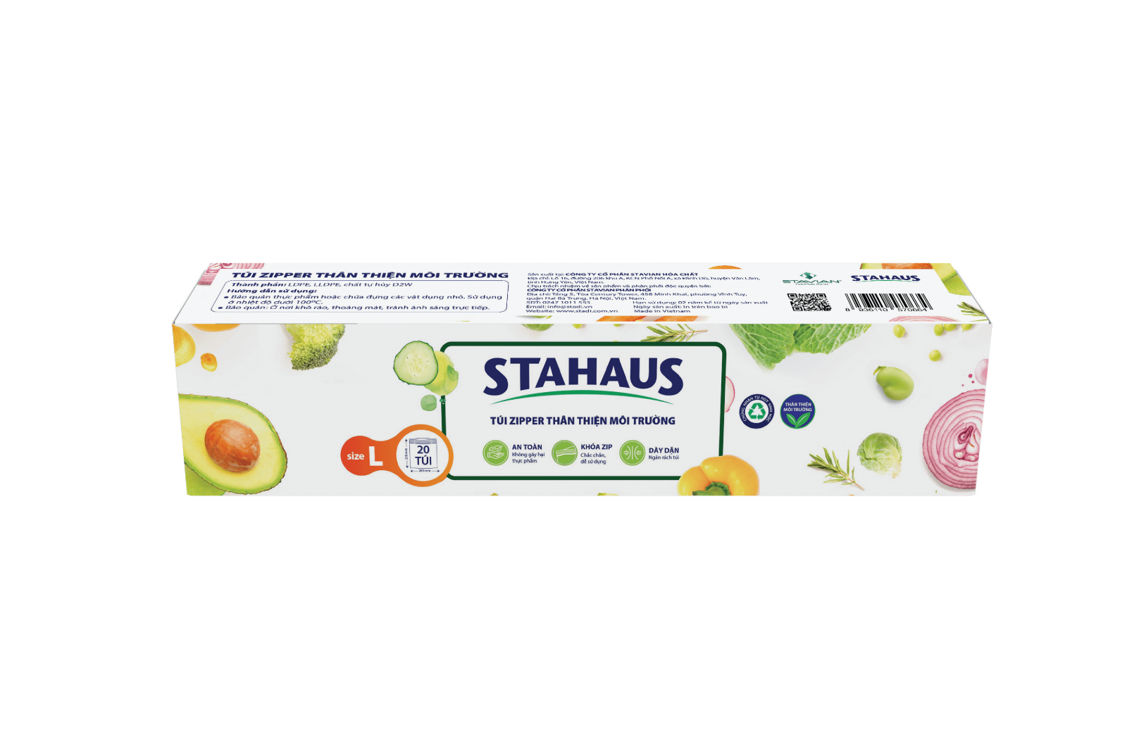 STAHAUS eco-friendly zipper bags size L